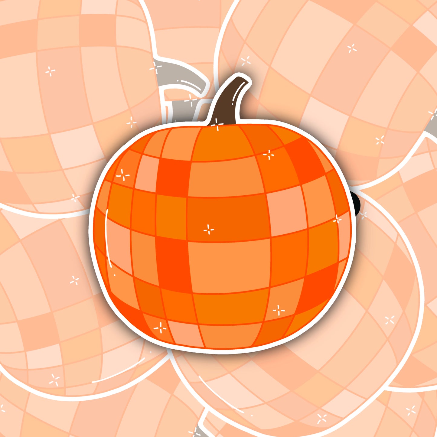 Disco Pumpkin Sticker Decal, Perfect for Notebooks, Laptops, Water Bottles, Tablets, Phones