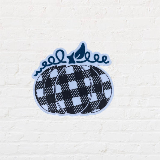 Plaid Pumpkin Sticker Decal