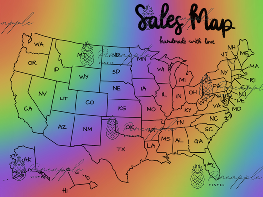 Rainbow Sales Map Digital Download