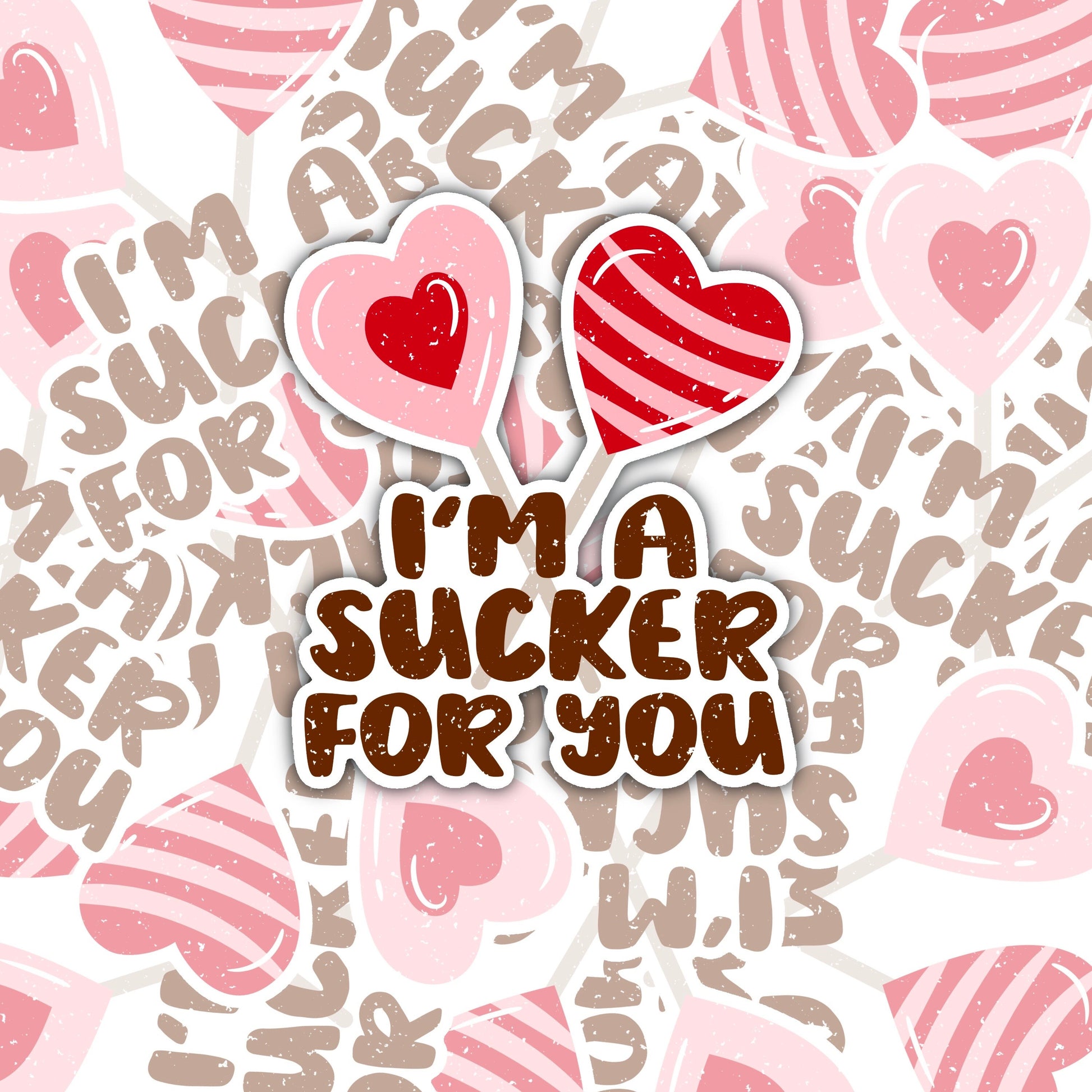 Im a Sucker for you Sticker Decal, Water Bottle Sticker, Water Bottle Decal, Valentines Sticker, Valentines Decal, Pink Sticker