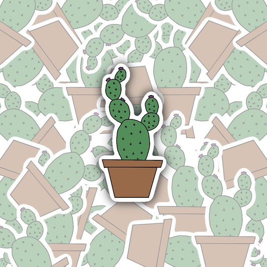 Terracotta Pot Cactus Sticker Decal, Laptop, Water Bottle, Notebook, iPad, Phone, Sticker Decal, Plant Lover Gift, Plant Mom, Plant Dad