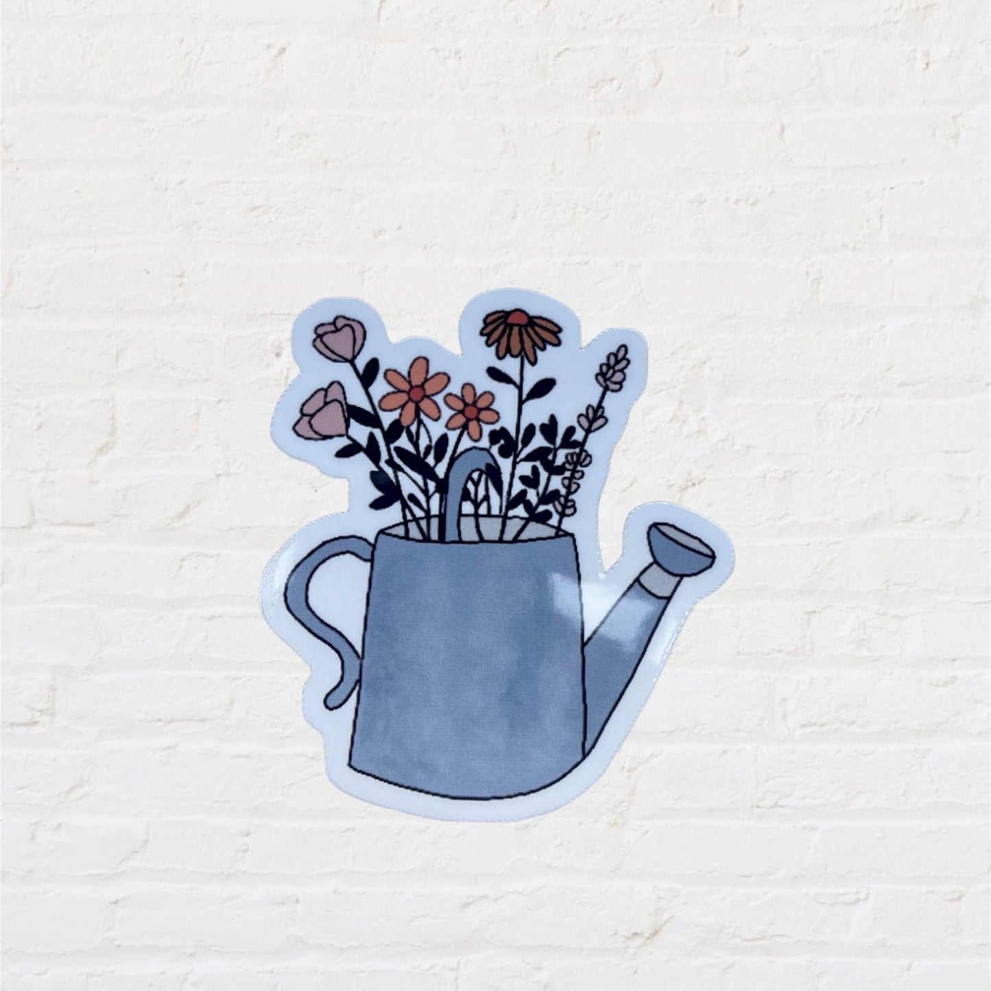 Watering Can Flowers Sticker Decal