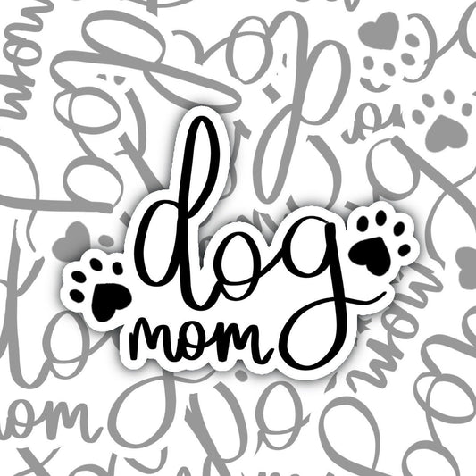 Handwritten Dog Mom Sticker Decal, Dog Mom Gift, Dog Lover Gift, Perfect for Laptops, Water Bottles, Notebooks, Tablets, Phones