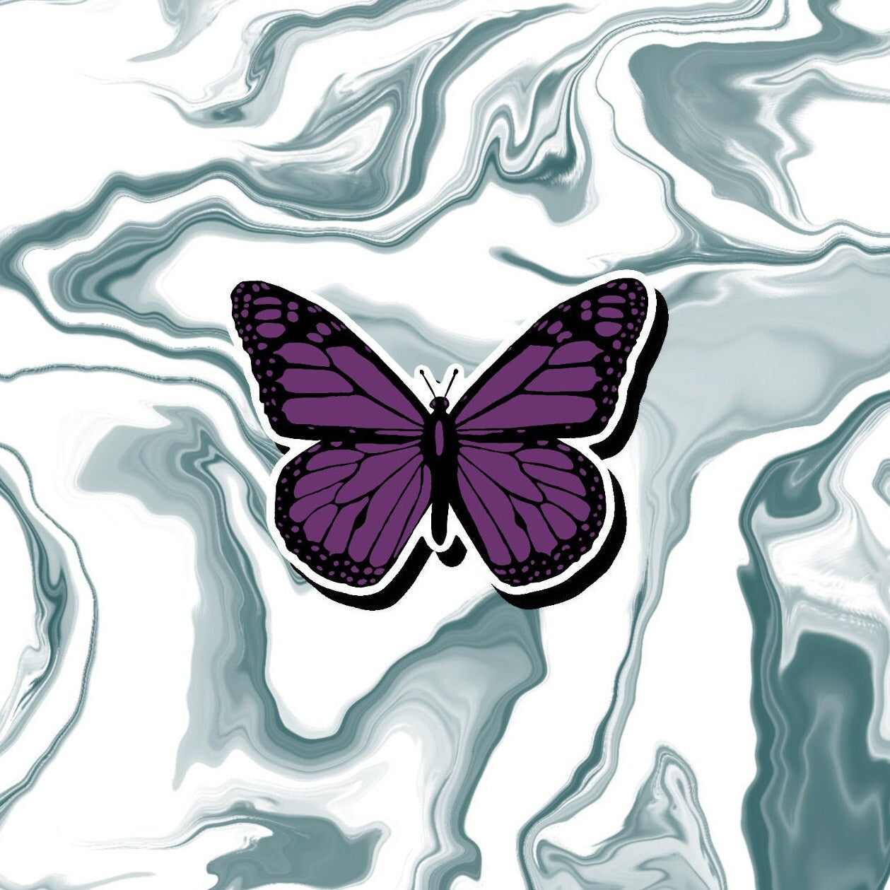 Purple Butterfly Sticker Decal, Butterfly Lover Gift, Perfect for Notebooks, Laptops, Water Bottles, Tablets, Phones