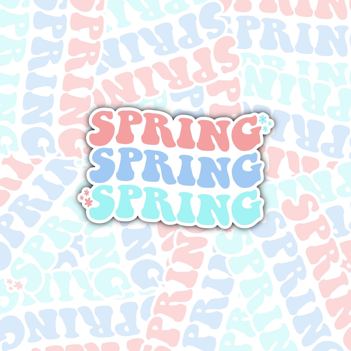 Retro Spring Sticker Decal, Floral Sticker, Spring Gift, Plant Lover Gift, Perfect for Laptops, iPads, Water Bottles, Phones, Sticker