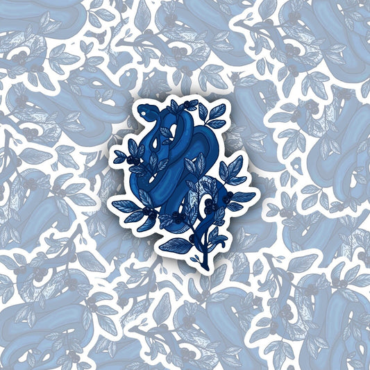 Blueberry Snake Sticker Decal, Perfect for reptile lovers, laptops, notebooks, journals, water bottles