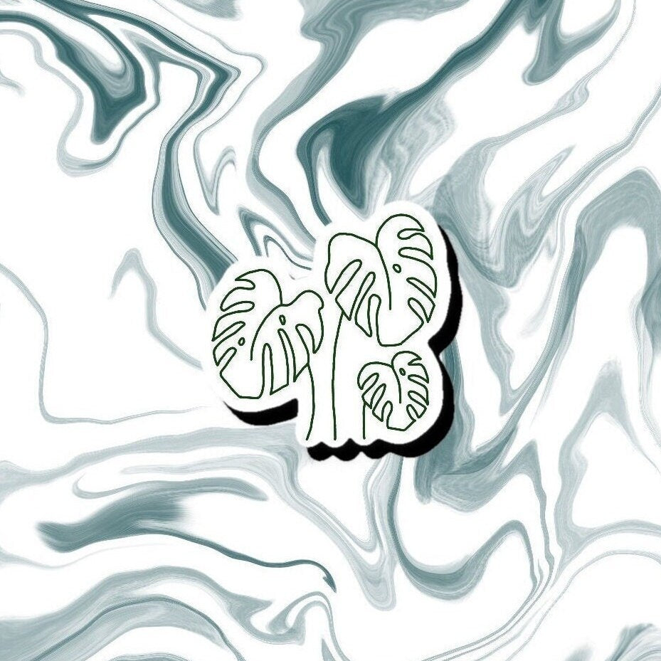 Monstera Leaf Sticker Decal, Plant Lover Gift, Plant Mom Gift, Plant Dad Gift, Perfect for Notebooks, Laptops, Phones, Water Bottles