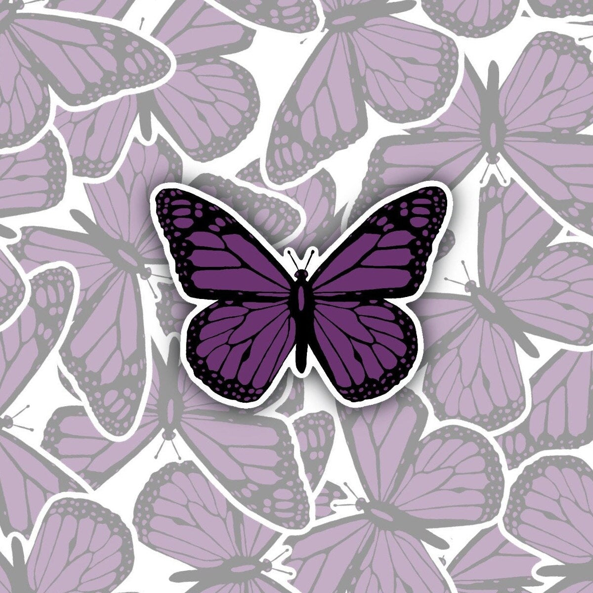 Purple Butterfly Sticker Decal, Butterfly Lover Gift, Perfect for Notebooks, Laptops, Water Bottles, Tablets, Phones