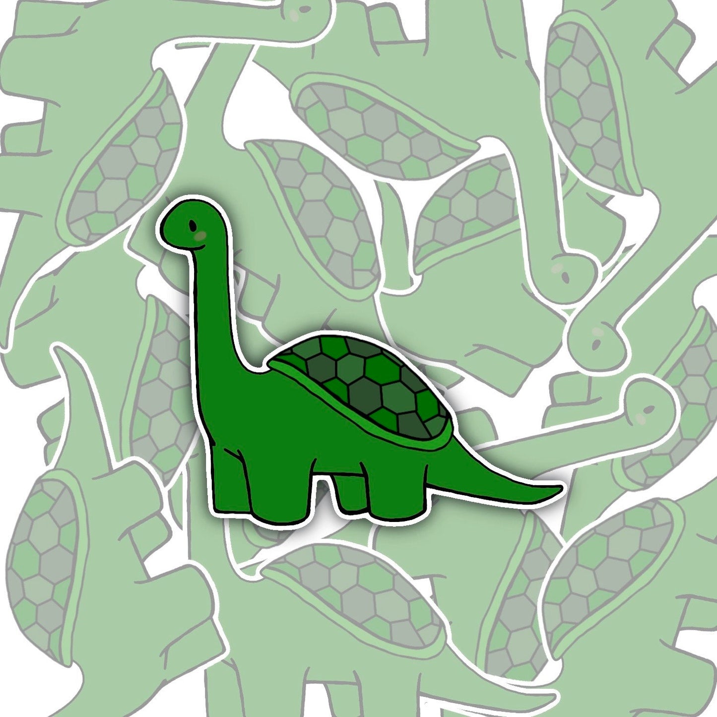 Dinosaur Turtle Sticker Decal, Perfect for Notebooks, Laptops, Water Bottles, Tablets, Phones