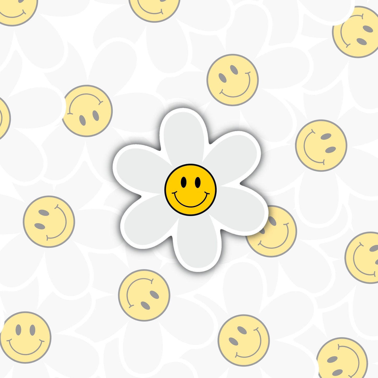 Daisy Smile Face Sticker Decal, Perfect for Laptops, Notebooks, Tablets, Phones, Water Bottles, Self Love Sticker, Smile Sticker